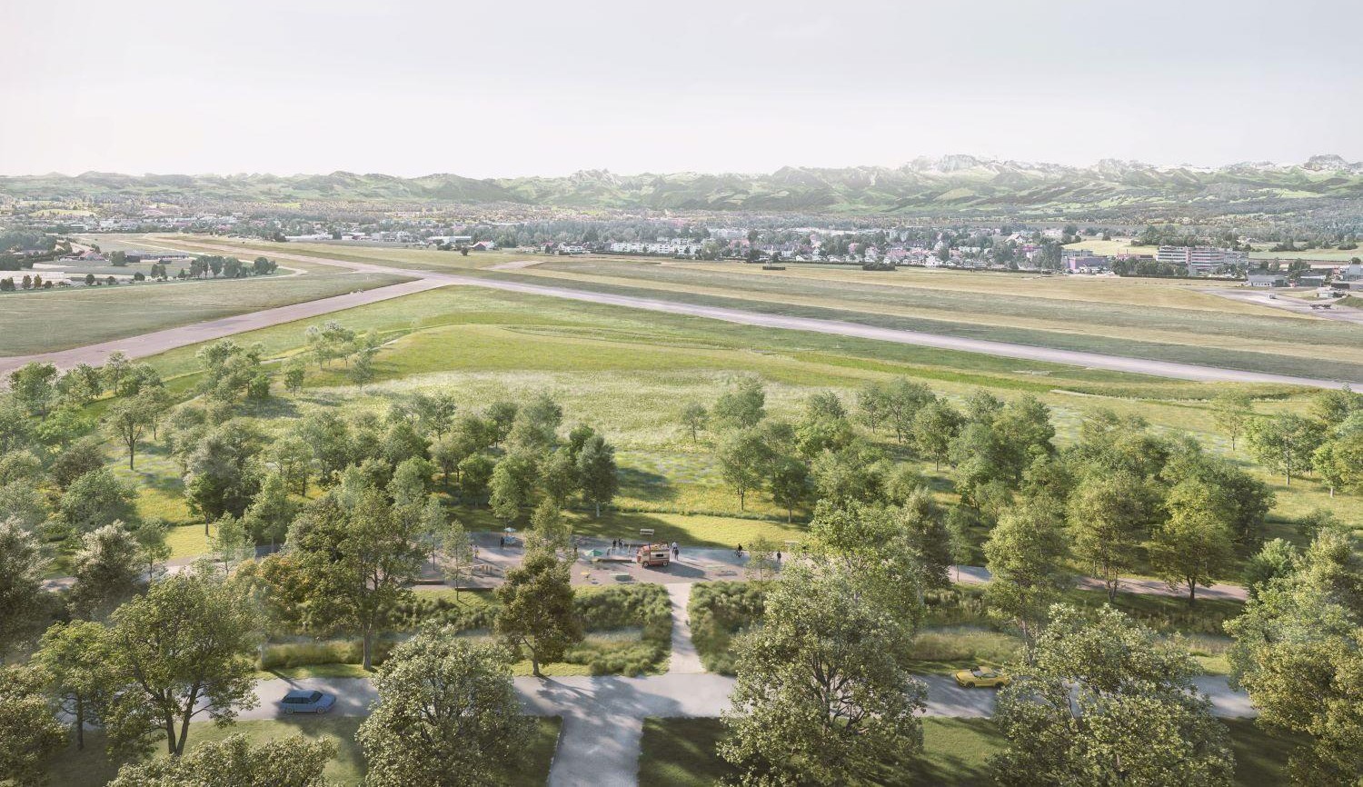 Visualisierung Flugfeldpark Flugplatz Dübendorf